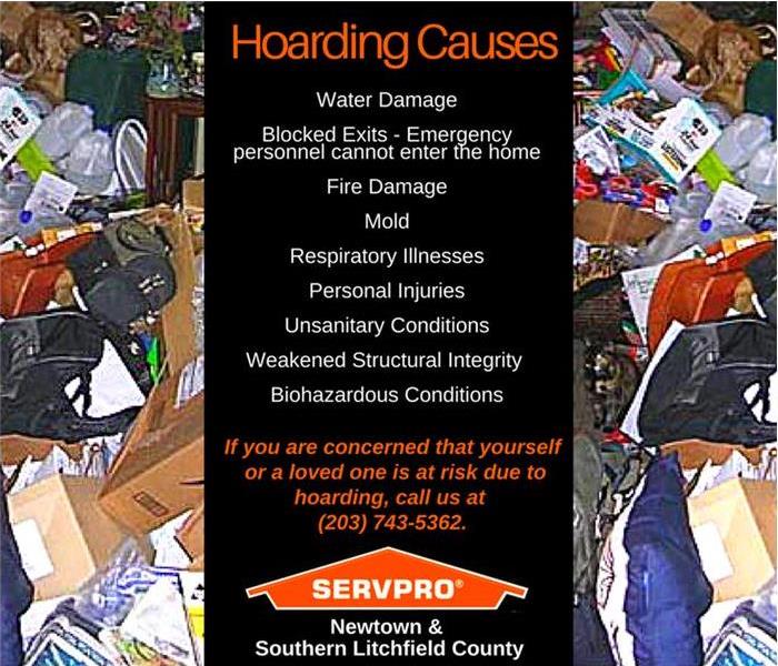 Piles of clothing, papers and other garbage in the home of a hoarder.