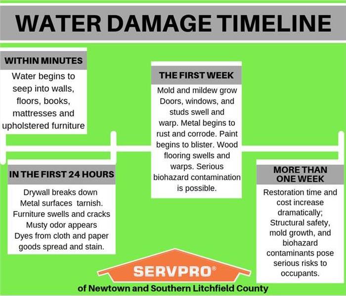 graphic of a water damage timeline