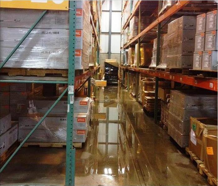 warehouse with flooding 