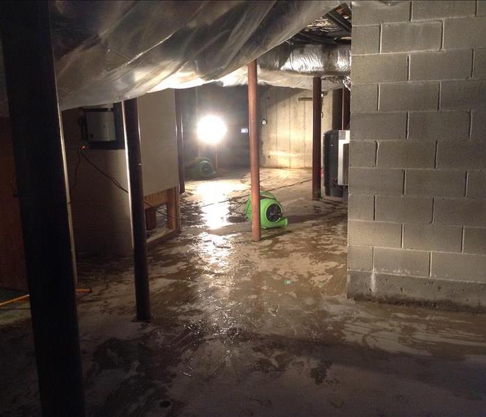 basement with dirty floor